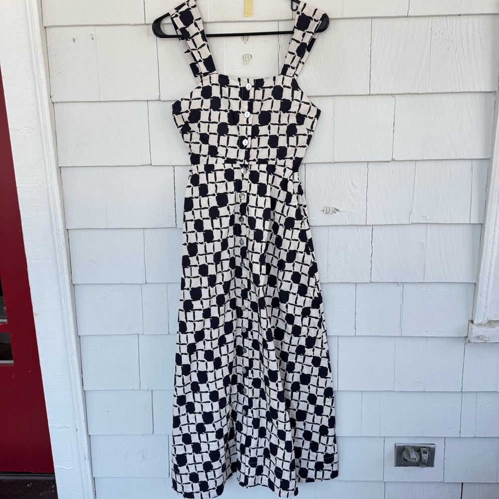 Cleobella Annette Ankle Dress in San Marino Print White Blue size XS NWT - Picture 3 of 11